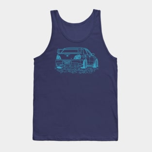 Subie Impreza WRX Bugeye Lineart Blueprint Tank Top